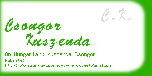 csongor kuszenda business card